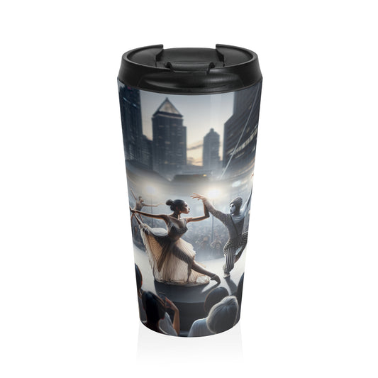 "Seasonal Elements: A Dynamic Performance Art Piece" - The Alien Stainless Steel Travel Mug Performance Art