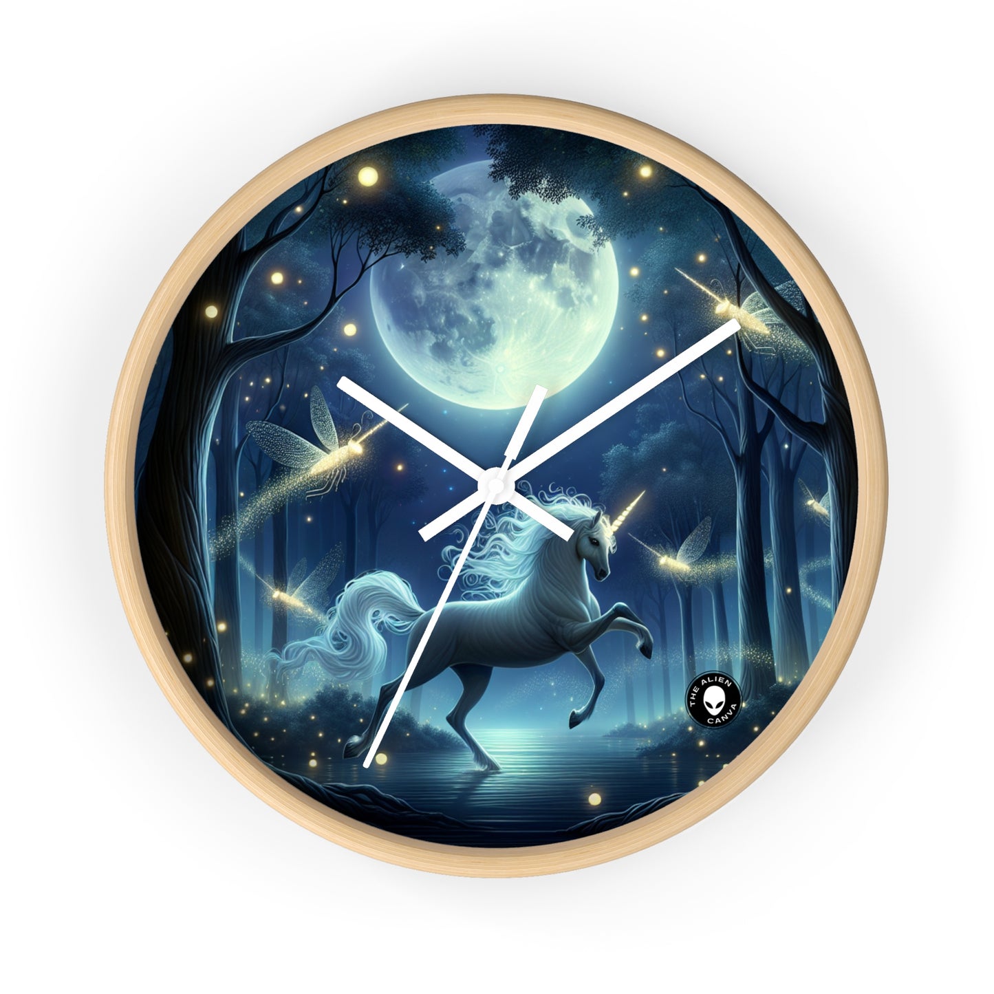 "Forêt enchantée au clair de lune" - L'horloge murale extraterrestre