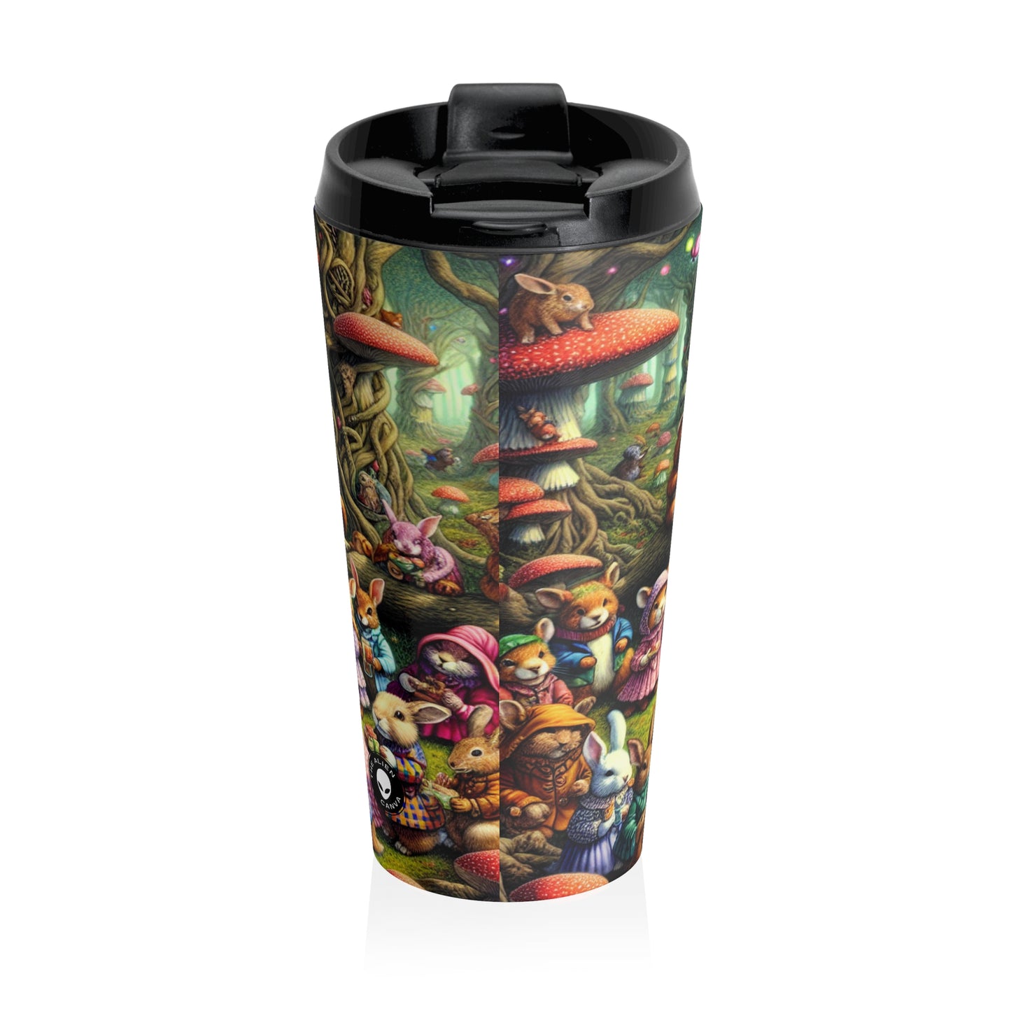 "Fantastical Forest Picnic: Animal Fashion Show" - The Alien Stainless Steel Travel Mug