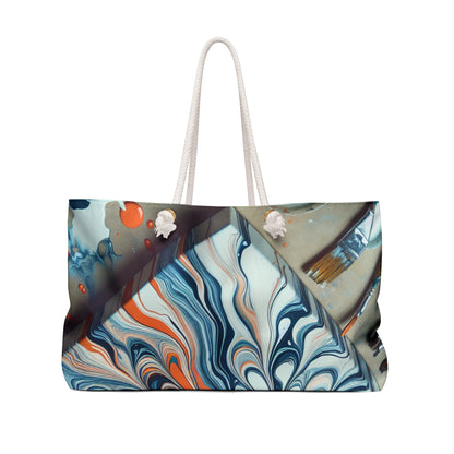 "Tilting the Canvas: Acrylic Pouring Exploration" - The Alien Weekender Bag Acrylic Pouring Style