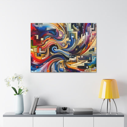 "Serene Blue: Abstract Art with Geometric Shapes" - The Alien Canva Abstract Art