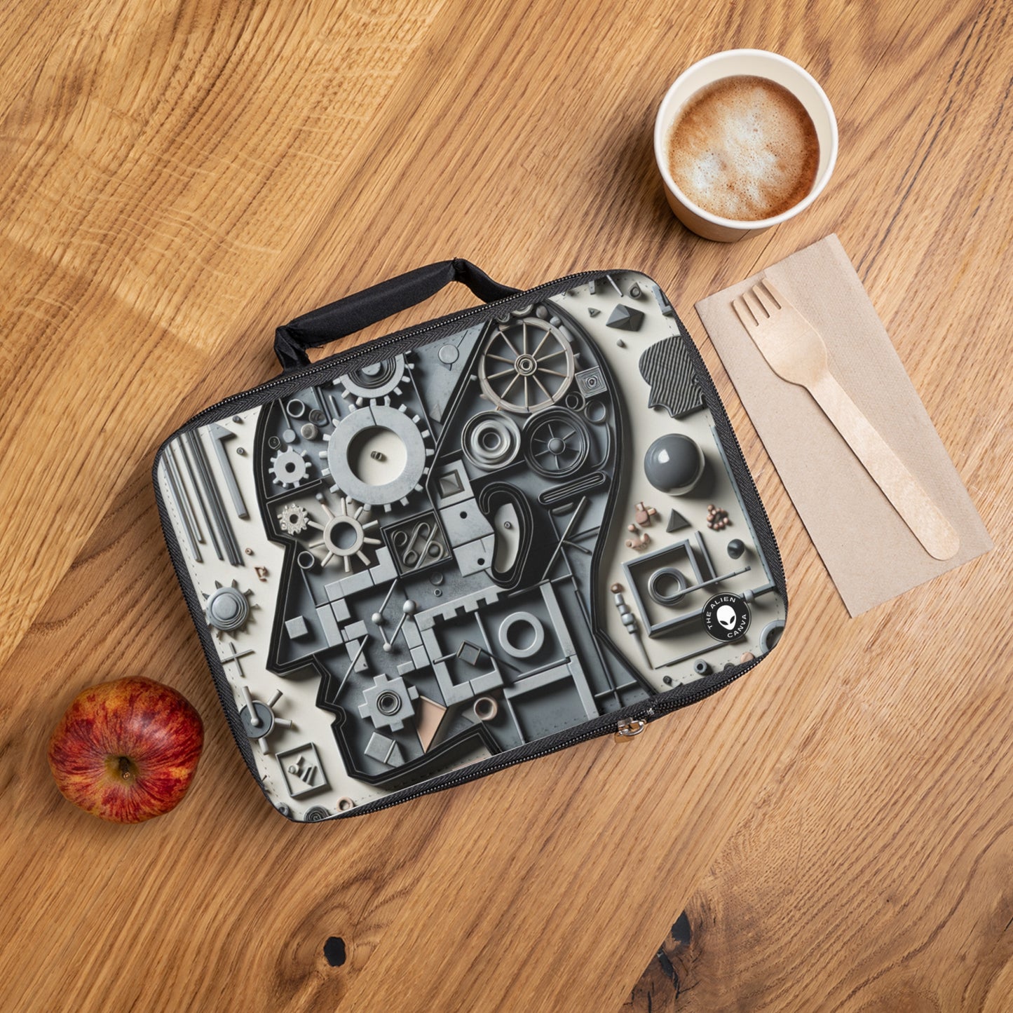 "Capas temporales: el viaje de la vida a través de imágenes abstractas" - Arte conceptual de la bolsa de almuerzo alienígena