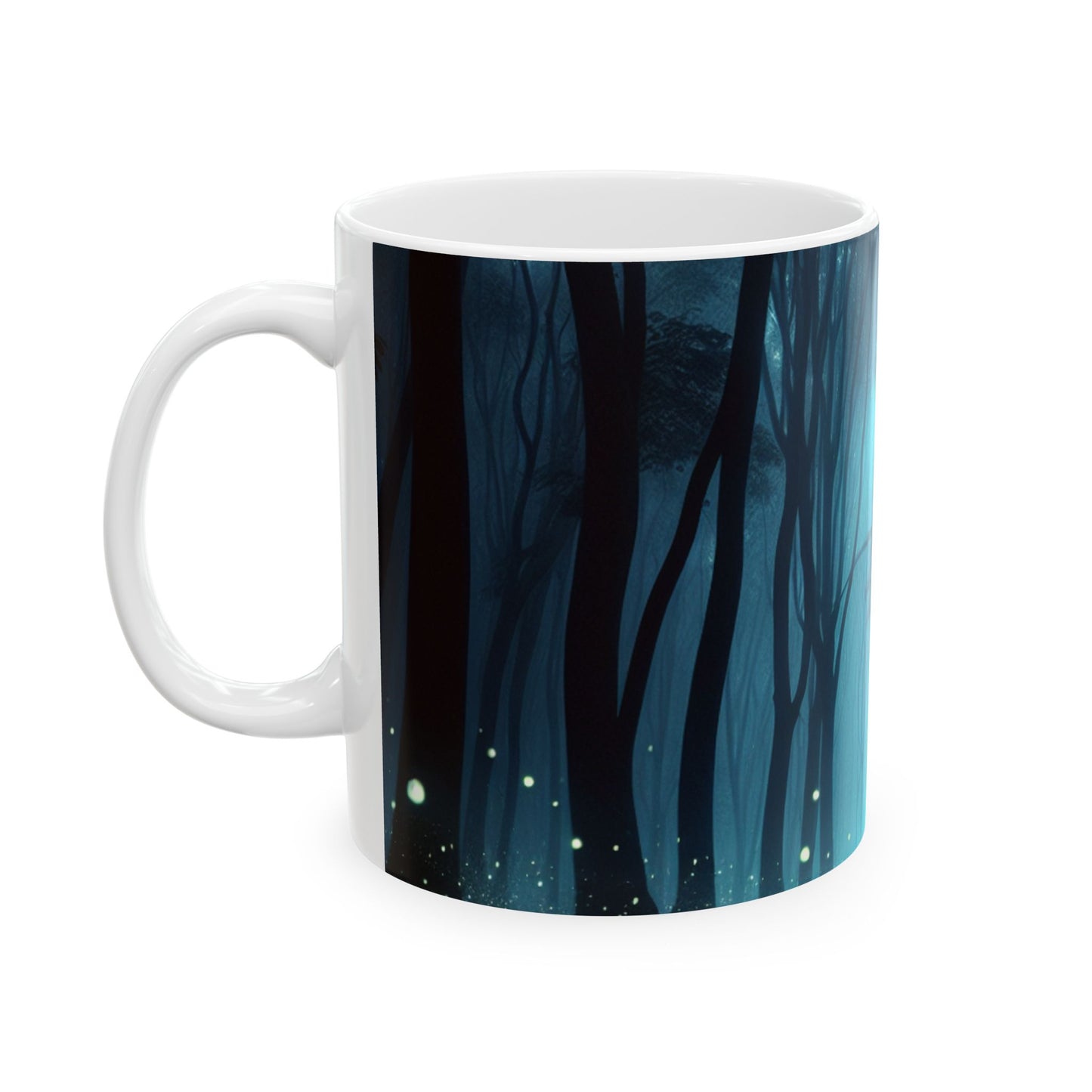 "Guided by Fireflies: A Forest's Secret Lightshow" - The Alien Ceramic Mug 11oz