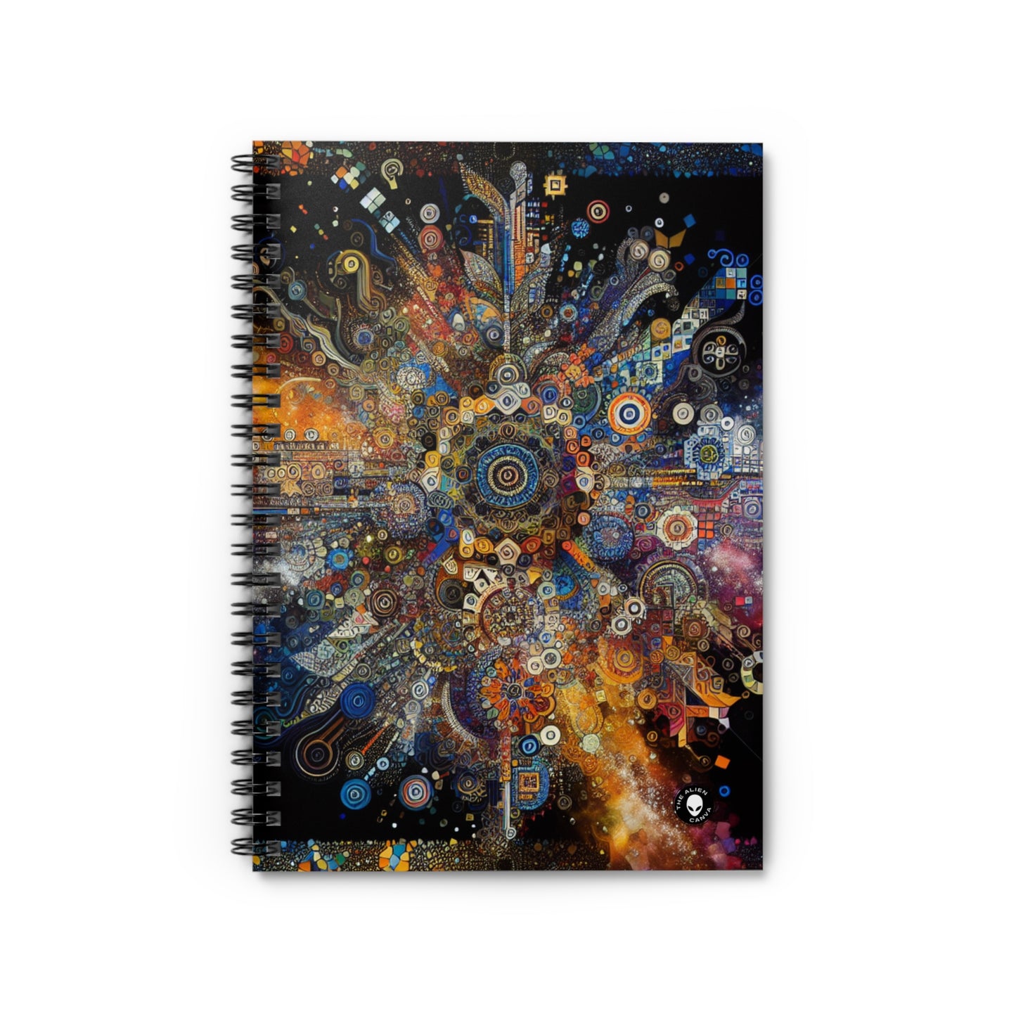 "Starry Night Body Art: Vivid Colors and Swirling Strokes" - The Alien Spiral Notebook (Ruled Line) Body Art