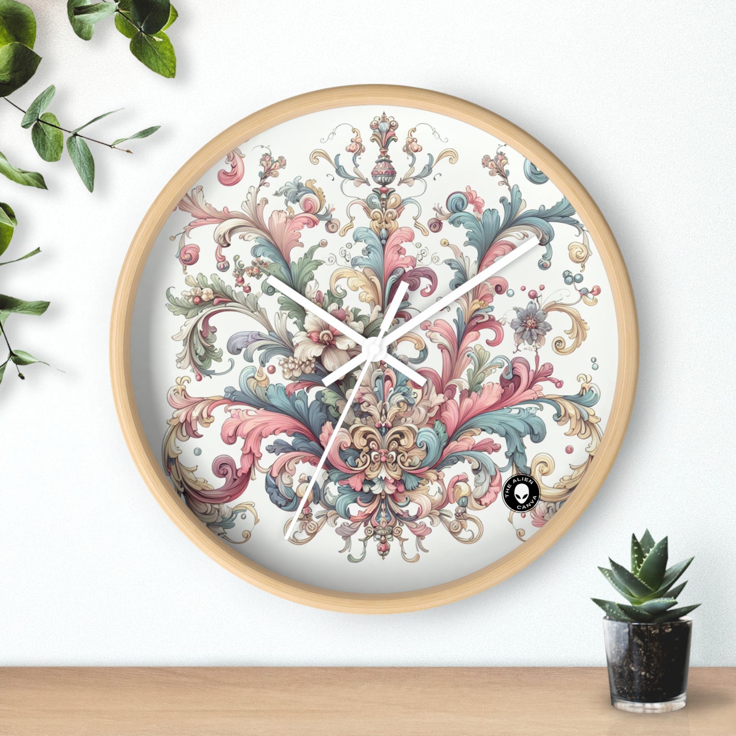 "Enchanted Elegance: A Rococo Garden Soirée" - The Alien Wall Clock Rococo