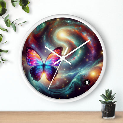 "Galactic Butterfly: A Cosmic Spectacle" - The Alien Wall Clock