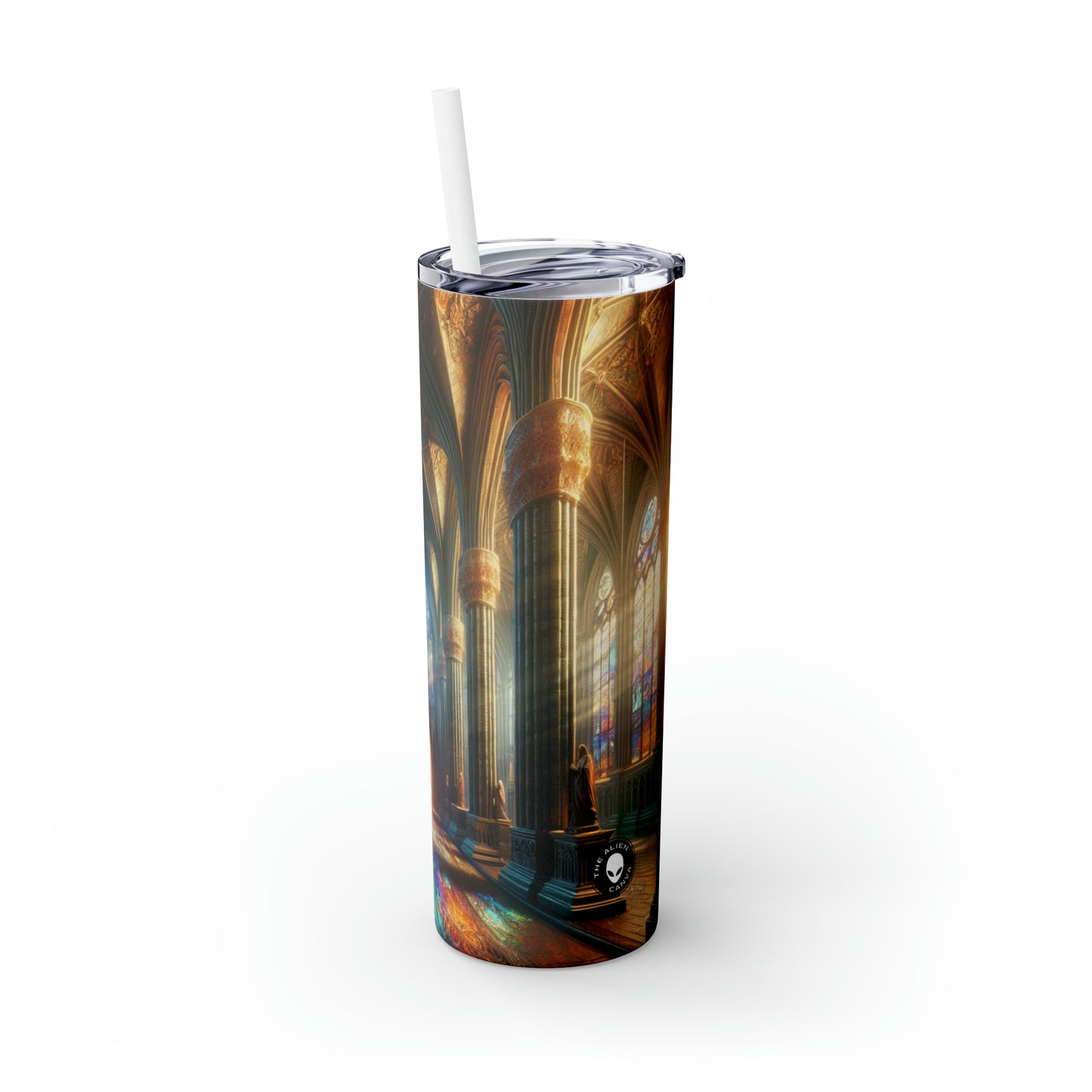 Shadows of the Gothic Cathedral - The Alien Maars® Skinny Tumbler with Straw 20oz Gothic Art