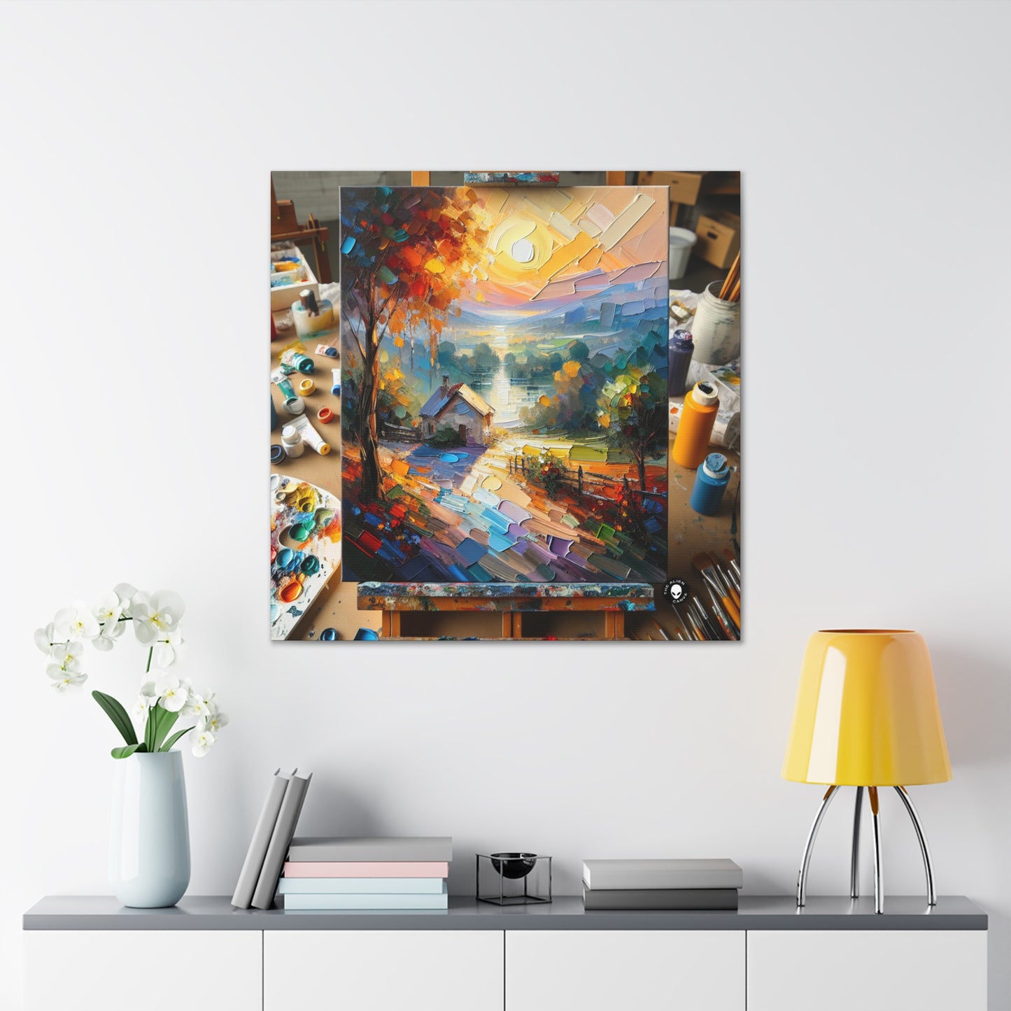 "Market Vibrance: A Post-Impressionist Perspective" - The Alien Canva Post-Impressionism