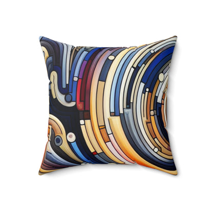 "Fluid Motion: A Kinetic Art Tribute to Oceanic Harmony"- The Alien Spun Polyester Square Pillow Kinetic Art