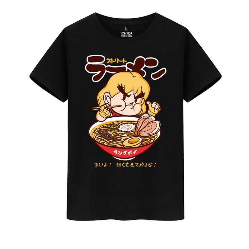 Printed pork bone ramen short sleeve