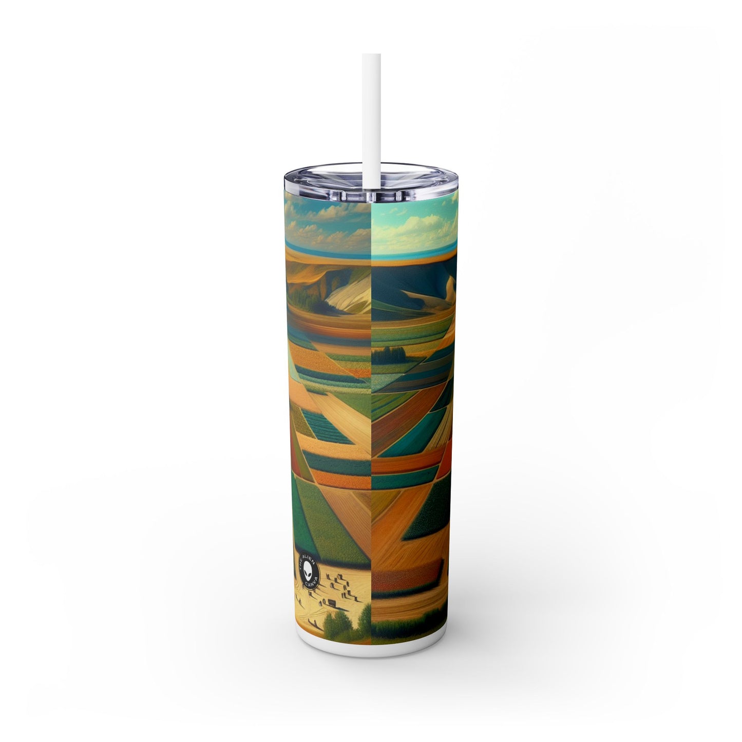 "Forest Mandala: Nature's Harmony" - The Alien Maars® Skinny Tumbler with Straw 20oz Land Art