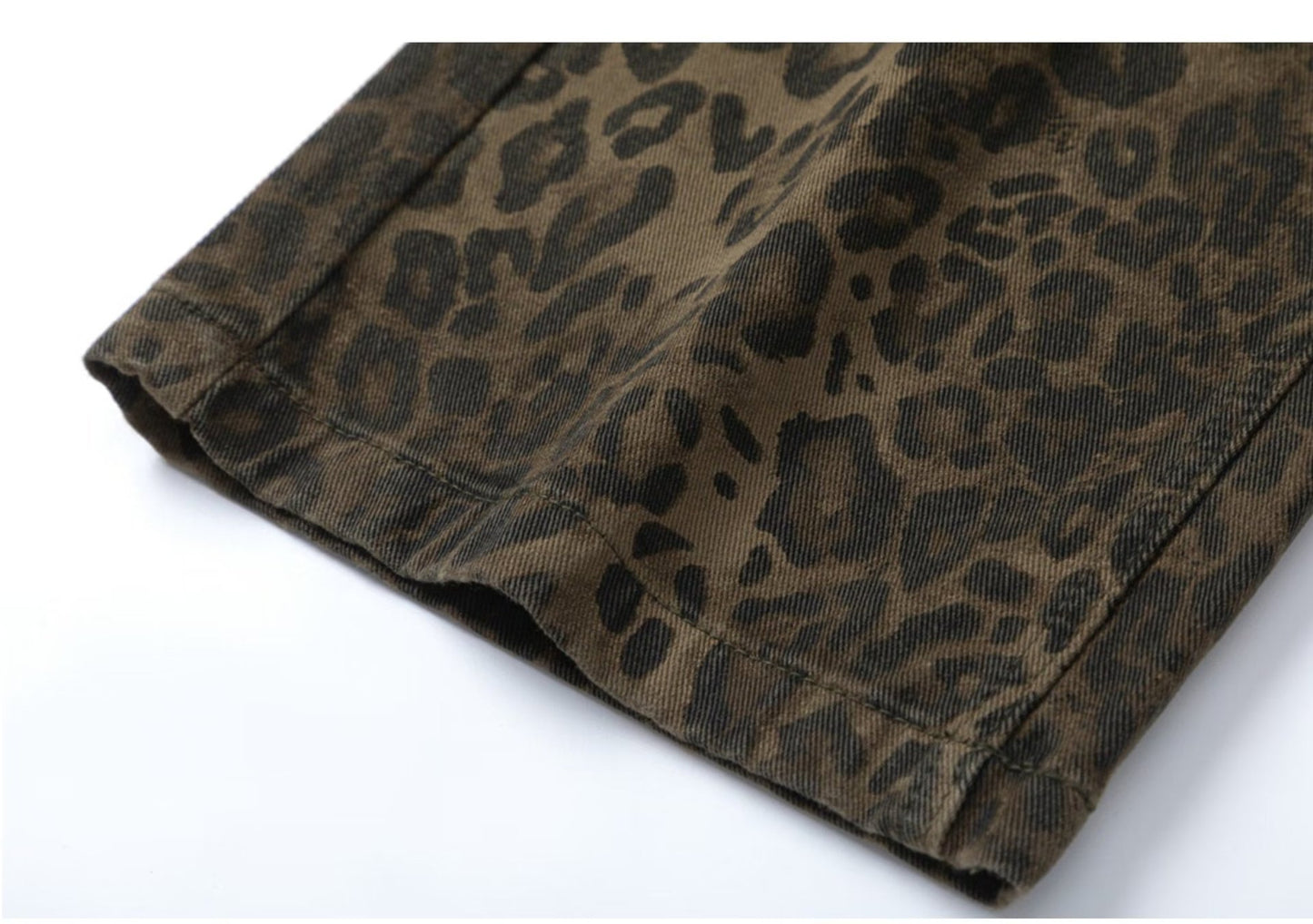 Pantalones casuales con estampado de leopardo retro para mujer