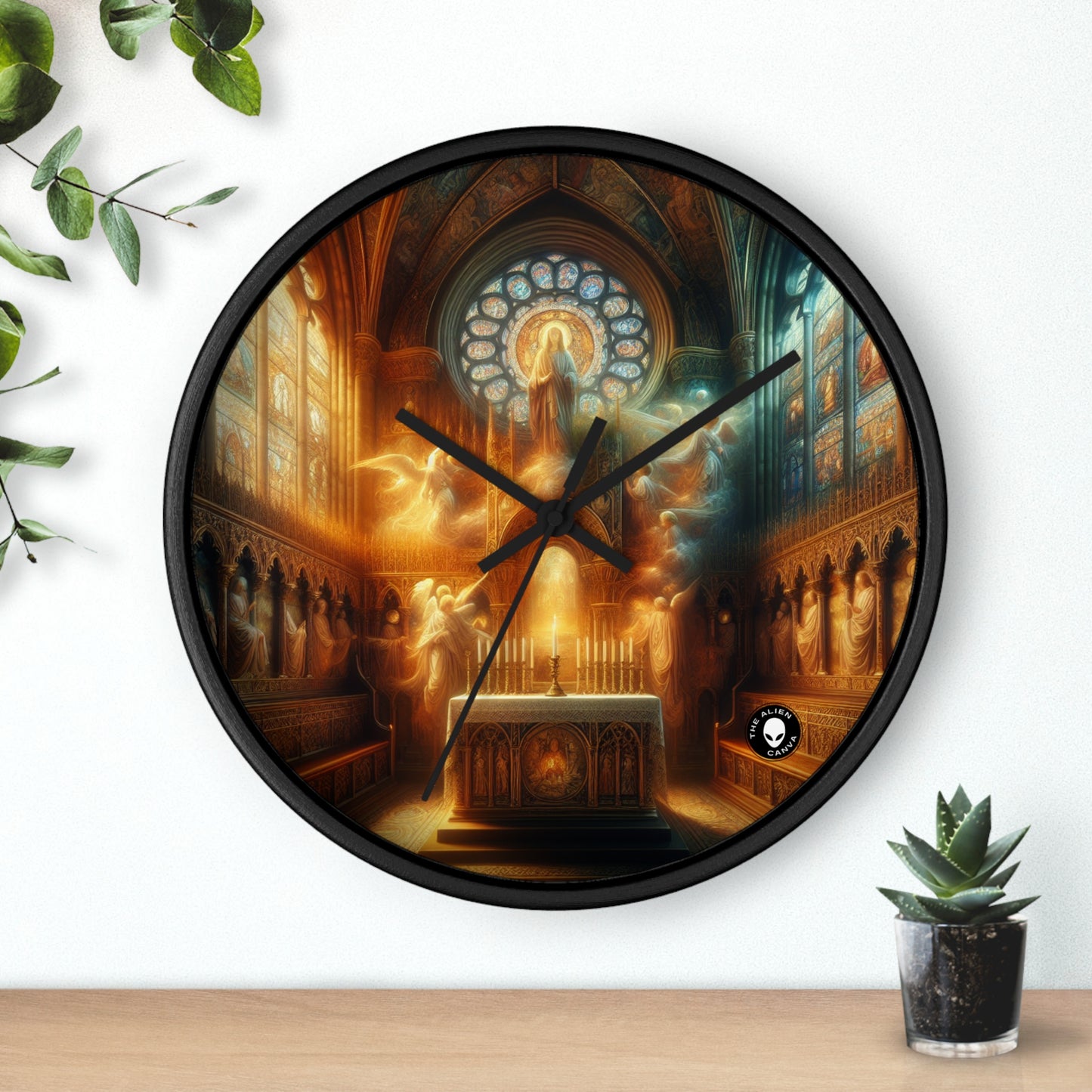 "Armonía de la Fe: Unidad Divina" - El Reloj de Pared Alien Arte Religioso