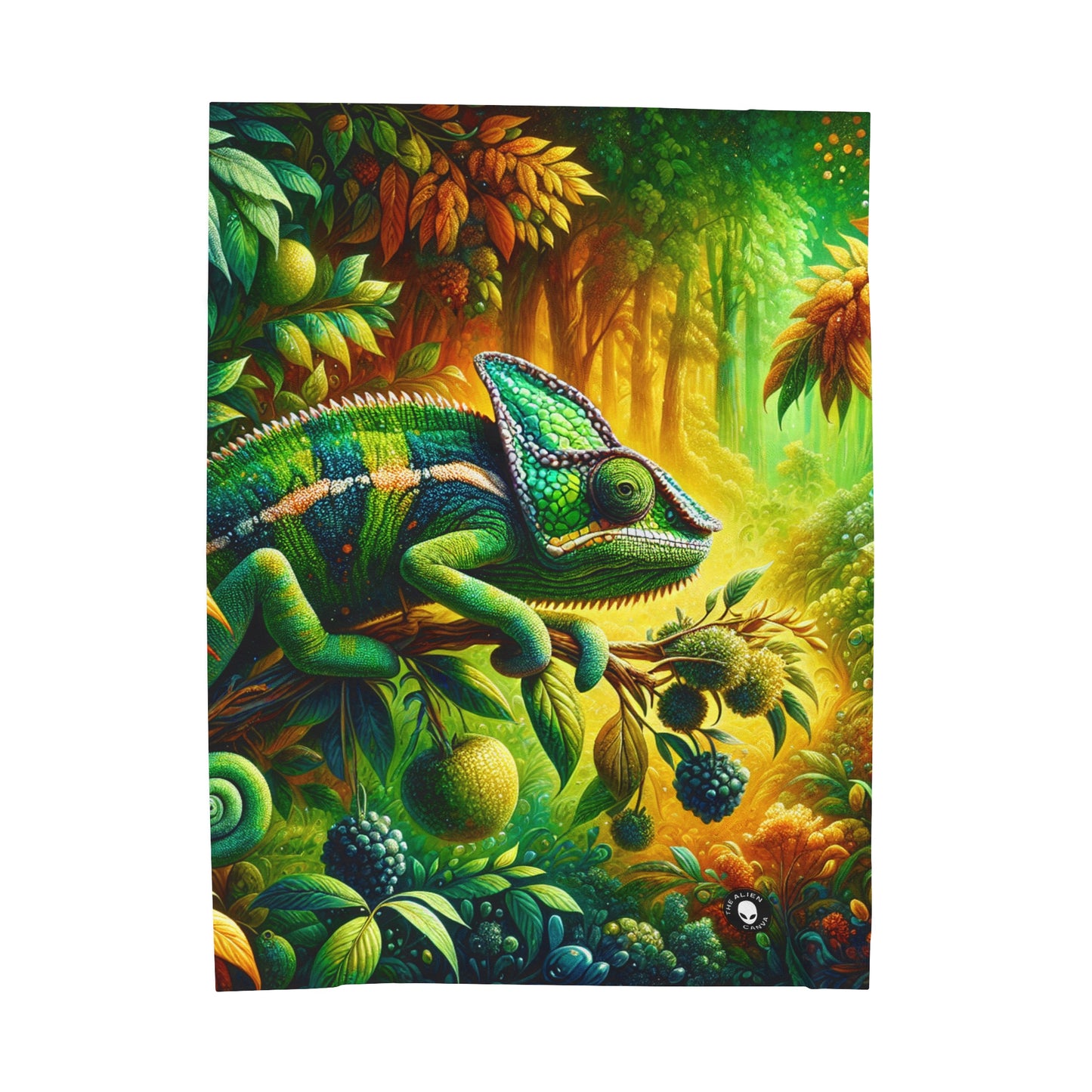 "Bois vibrants et camouflage caméléon" - La couverture en peluche Alien Velveteen