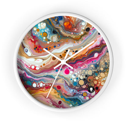 "Colores cósmicos: creación de un fascinante vertido acrílico inspirado en nebulosas celestes" - The Alien Wall Clock Acrylic Pouring