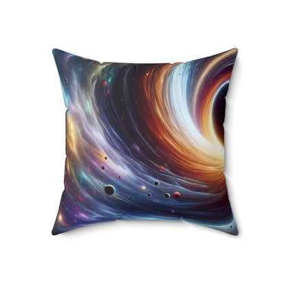 "Galactic Vortex: The Colorful Dance of Stars and Planets"- The Alien Spun Polyester Square Pillow