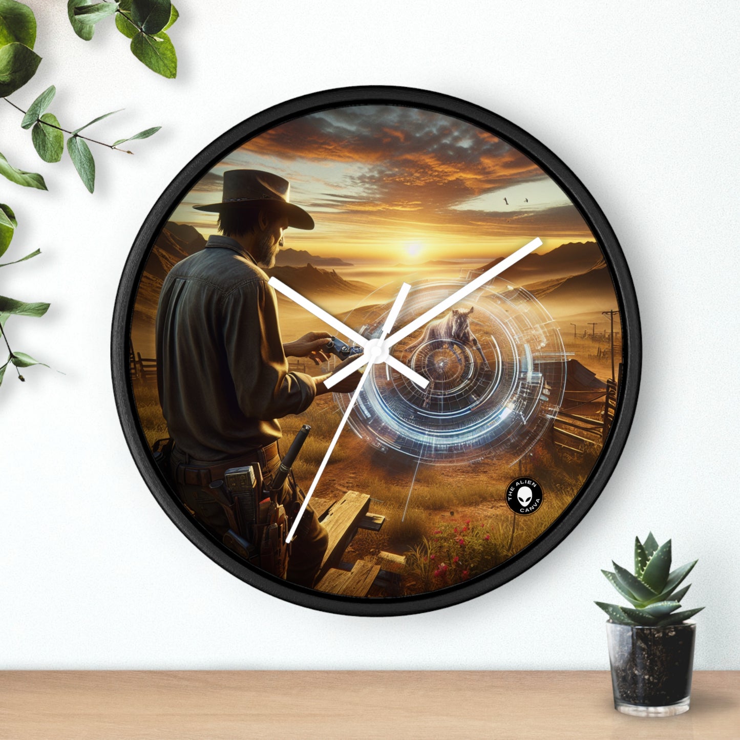 "Eternal Expressions: Portraits of Raw Emotion" - The Alien Wall Clock Photorealism