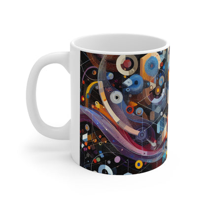 "A Geometric Moment In Time" - The Alien Ceramic Mug 11oz Digital Art