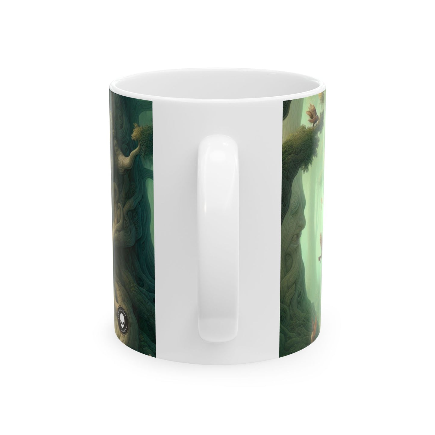 "Bosque susurrante encantado" - Taza de cerámica alienígena de 11 oz