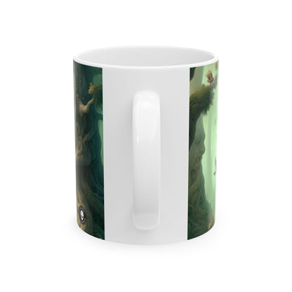 "Bosque susurrante encantado" - Taza de cerámica alienígena de 11 oz