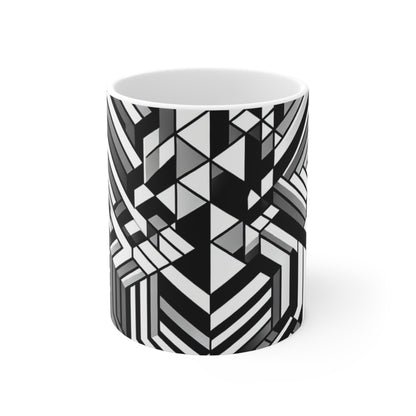 "Perception en mouvement : un chef-d'œuvre époustouflant de l'Op Art" - La tasse en céramique Alien 11oz Op Art