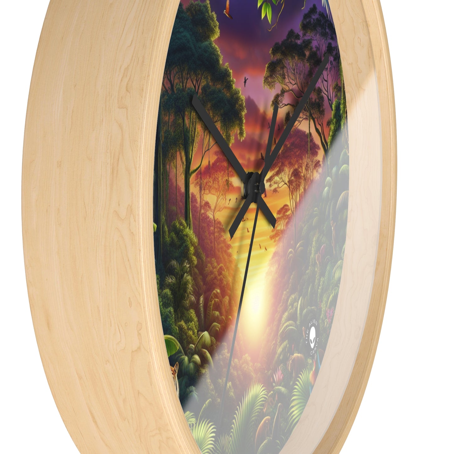 "Dusk in the Jungle: A Wild Encounter" - The Alien Wall Clock