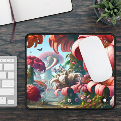 « Jardin fantaisiste : grandes fleurs et petites créatures » - Le tapis de souris de jeu Alien