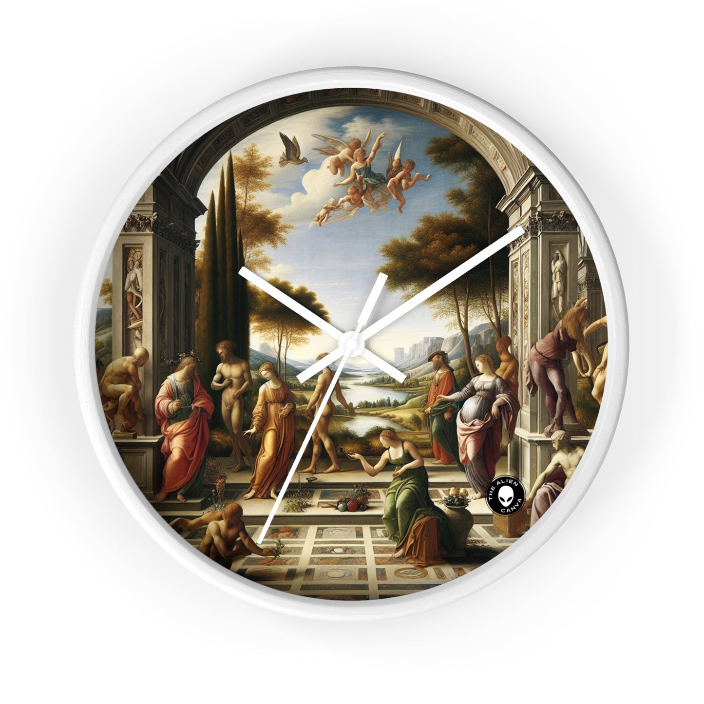 "El renacimiento de una ciudad: combinación de elegancia clásica con energía urbana moderna" - The Alien Wall Clock Renaissance Art