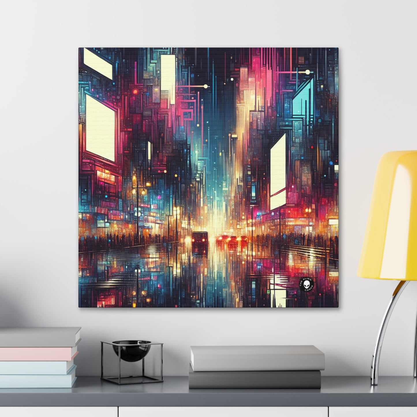 "Cityscape Unveiled: A Neon Night" - The Alien Canva