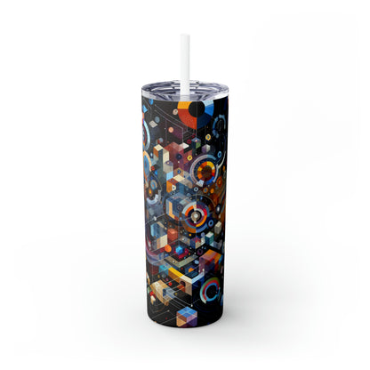 "A Geometric Moment In Time" - The Alien Maars® Skinny Tumbler with Straw 20oz Digital Art