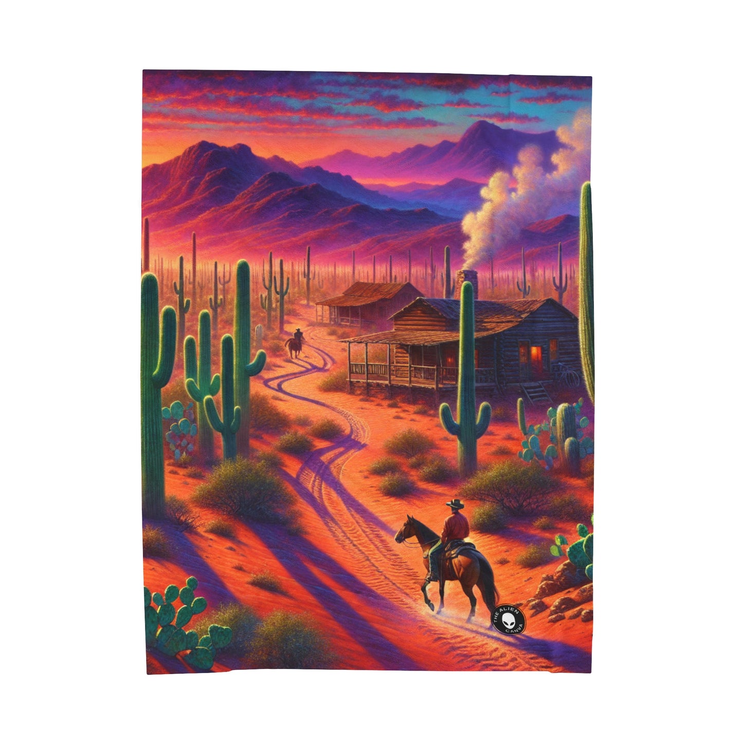 "Lluvia resplandeciente: el reflejo de una ciudad" - The Alien Velveteen Plush Blanket Realism