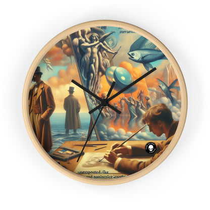 Whimsical Dreams: Defying Gravity in the Celestial Abyss - The Alien Wall Clock Surrealism