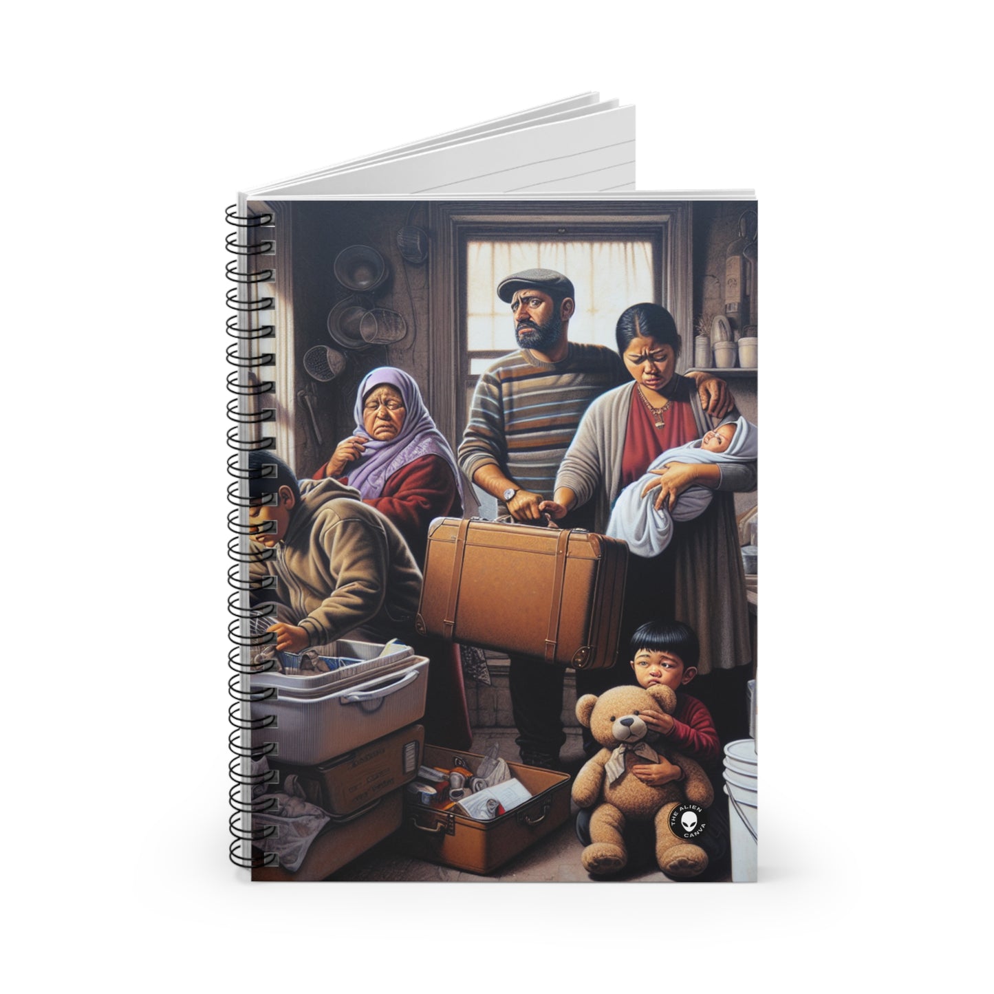 "Uprooted: A Portrait of Displacement" - The Alien Spiral Notebook (Ruled Line) Social Realism