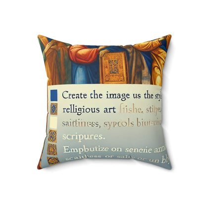 "Forged in Faith: The Journey from Despair to Hope"- The Alien Spun Polyester Square Pillow Religious Art