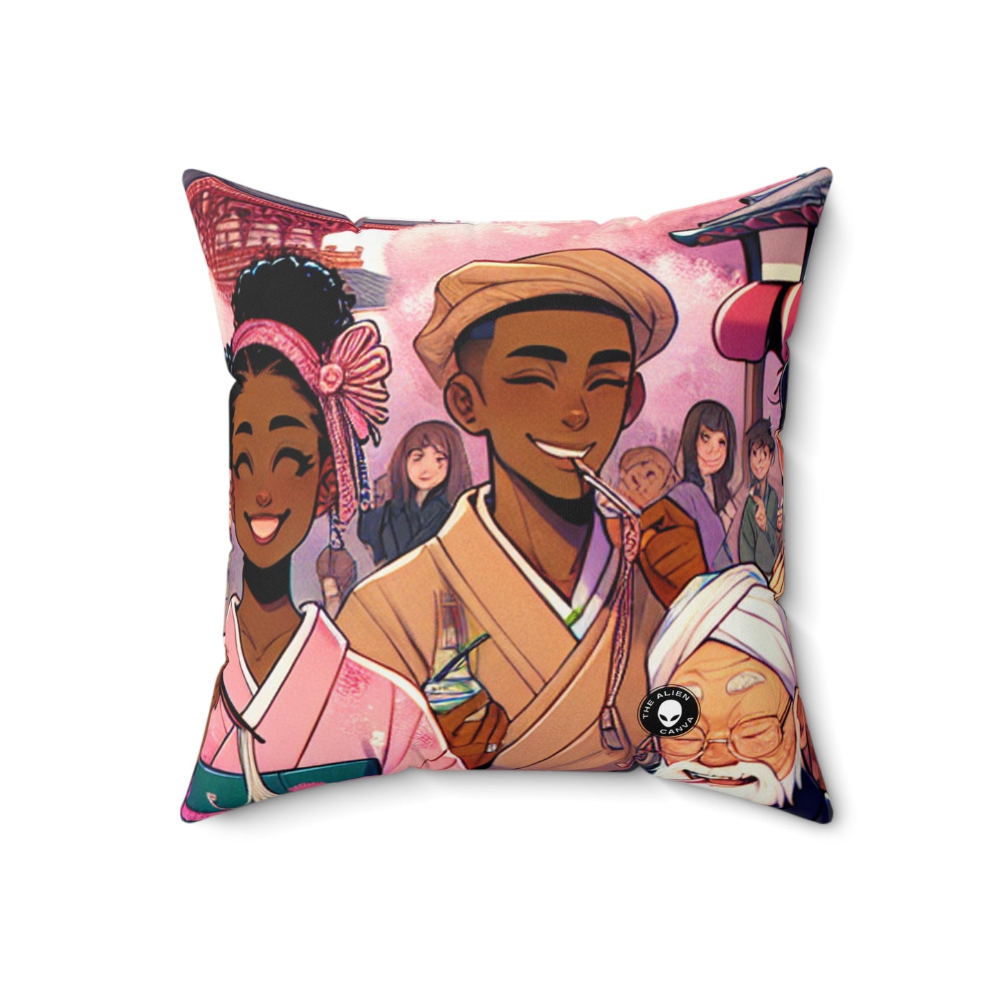 "Brush of Wonders: An Artist's Awakening"- The Alien Spun Polyester Square Pillow Manga/Anime Art