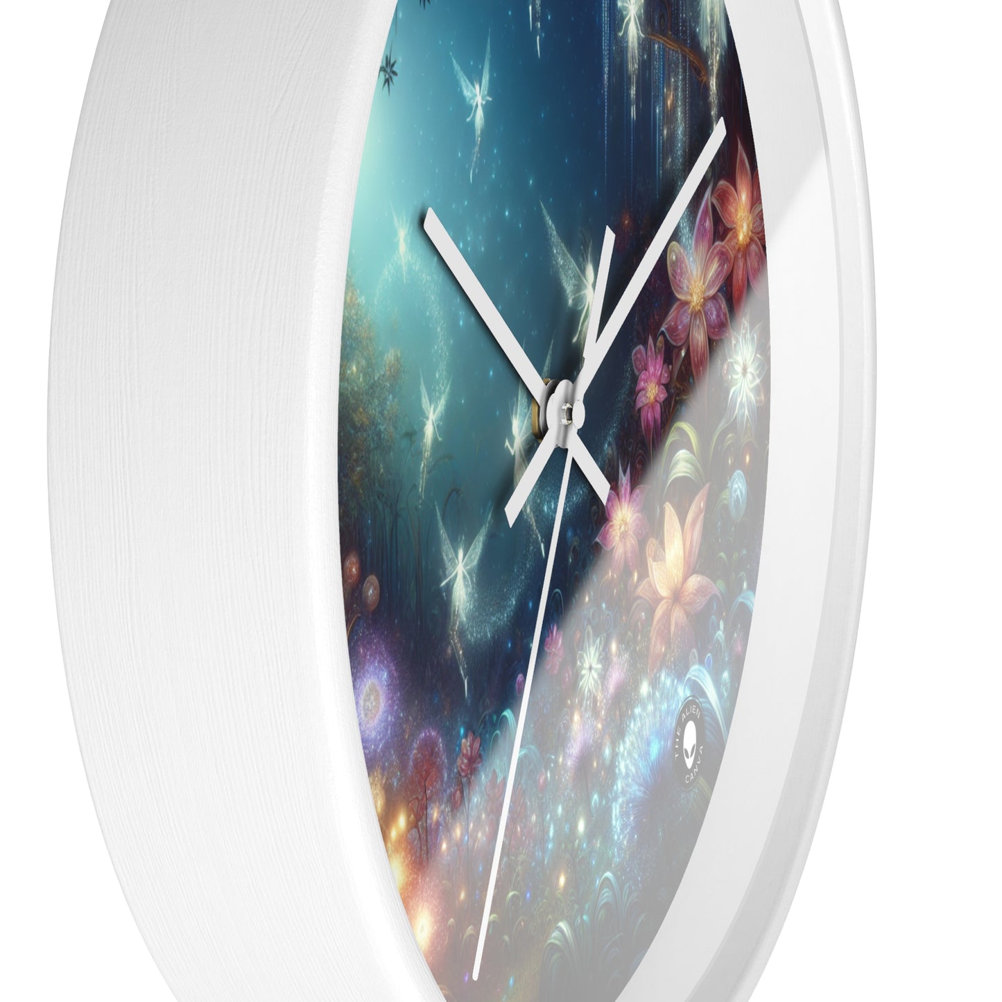 "Enchanted Moonlit Flower Forest" - The Alien Wall Clock