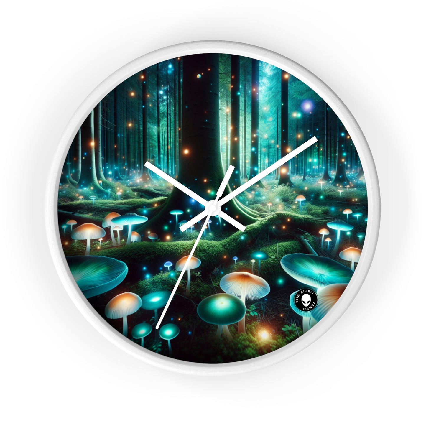 "Enchanted Night in the Fungus Forest" - The Alien Wall Clock