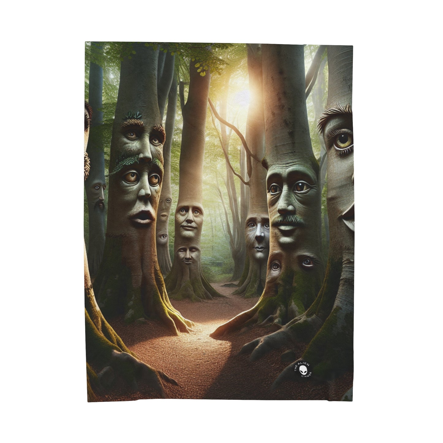 "Whispering Woods: Secrets of the Enchanted Forest" - La manta de felpa de pana alienígena