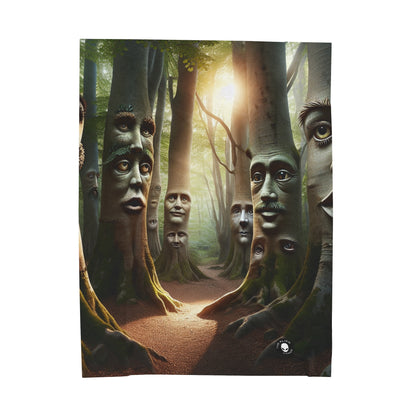 "Whispering Woods: Secrets of the Enchanted Forest" - La manta de felpa de pana alienígena