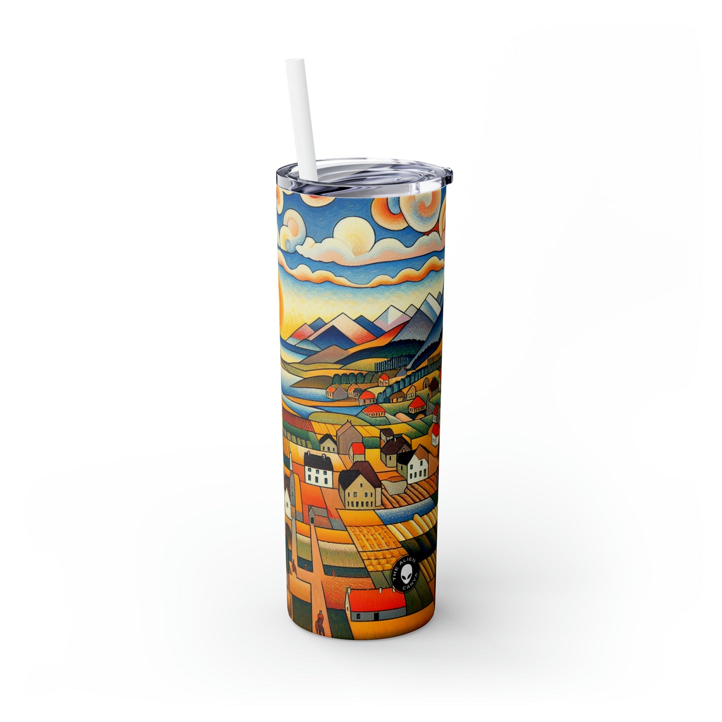 "Primal Paradise: A Vibrant Jungle Celebration" - The Alien Maars® Skinny Tumbler with Straw 20oz Primitivism