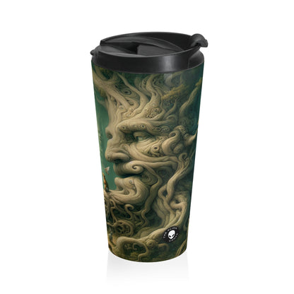 "Bosque susurrante encantado": taza de viaje de acero inoxidable de The Alien