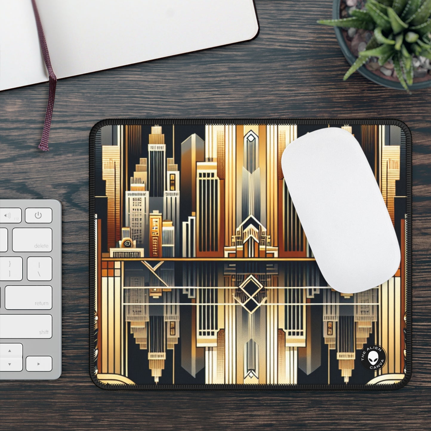 "Luxe Deco: Artistic Elegance at The Grand Hotel" - The Alien Gaming Mouse Pad Art Deco