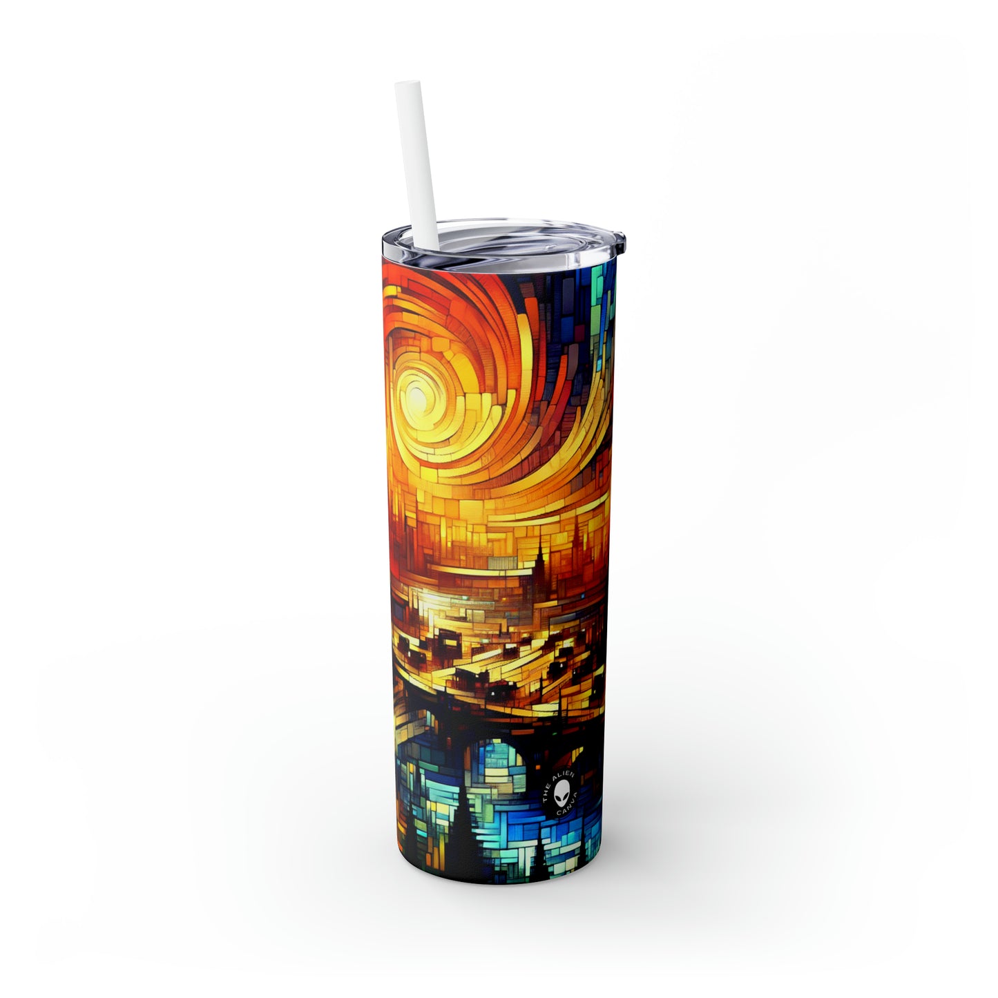 "A World Beyond: An Epic Fantasy Game Landscape" - The Alien Maars® Skinny Tumbler with Straw 20oz Video Game Art