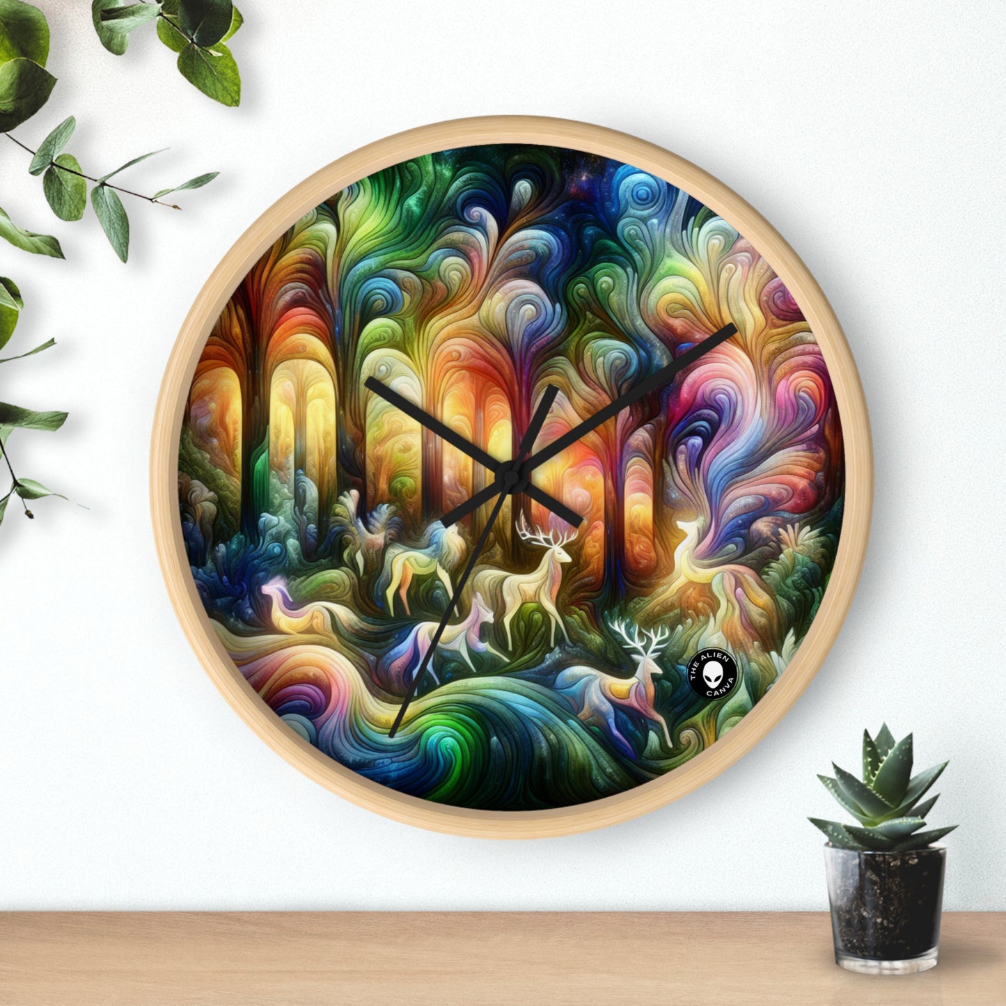 "Ethereal Enchantment: The Mystical Forest" - The Alien Wall Clock