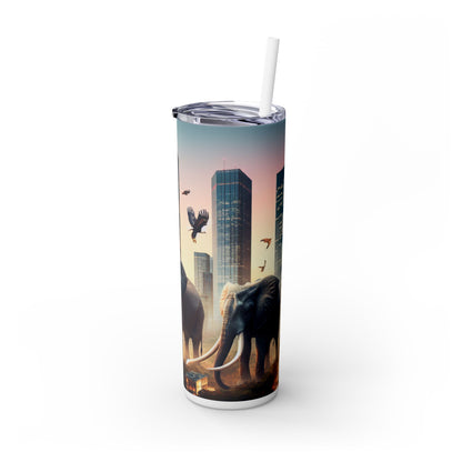 "Urban Zoology: A Surreal Cityscape" - The Alien Maars® Skinny Tumbler with Straw 20oz