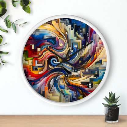 "Azul Sereno: Arte Abstracto con Formas Geométricas" - El Reloj de Pared Alien Arte Abstracto