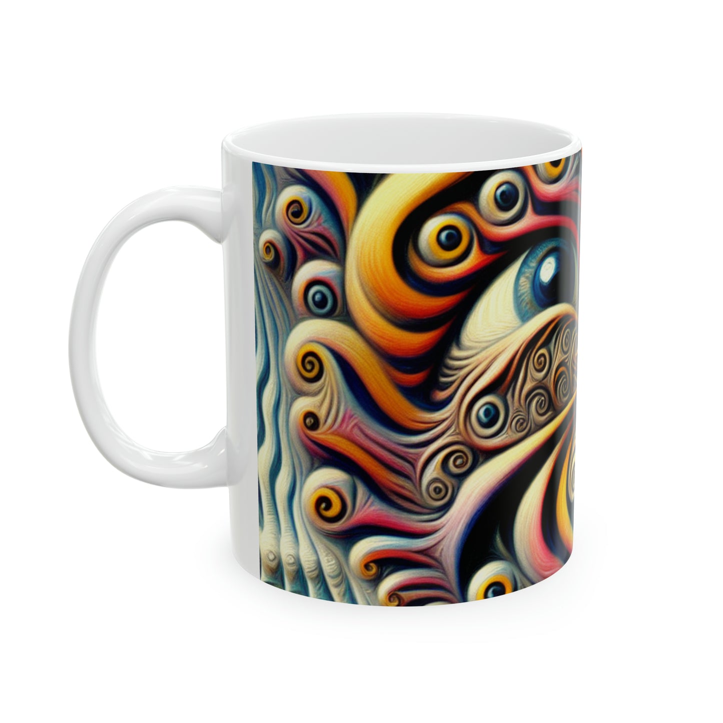 "Time Island's Dreamlike Dance" - The Alien Ceramic Mug 11oz Surrealism