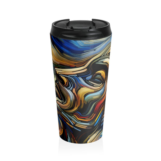 Title: "Tempestuous Waters" - The Alien Stainless Steel Travel Mug Expressionism