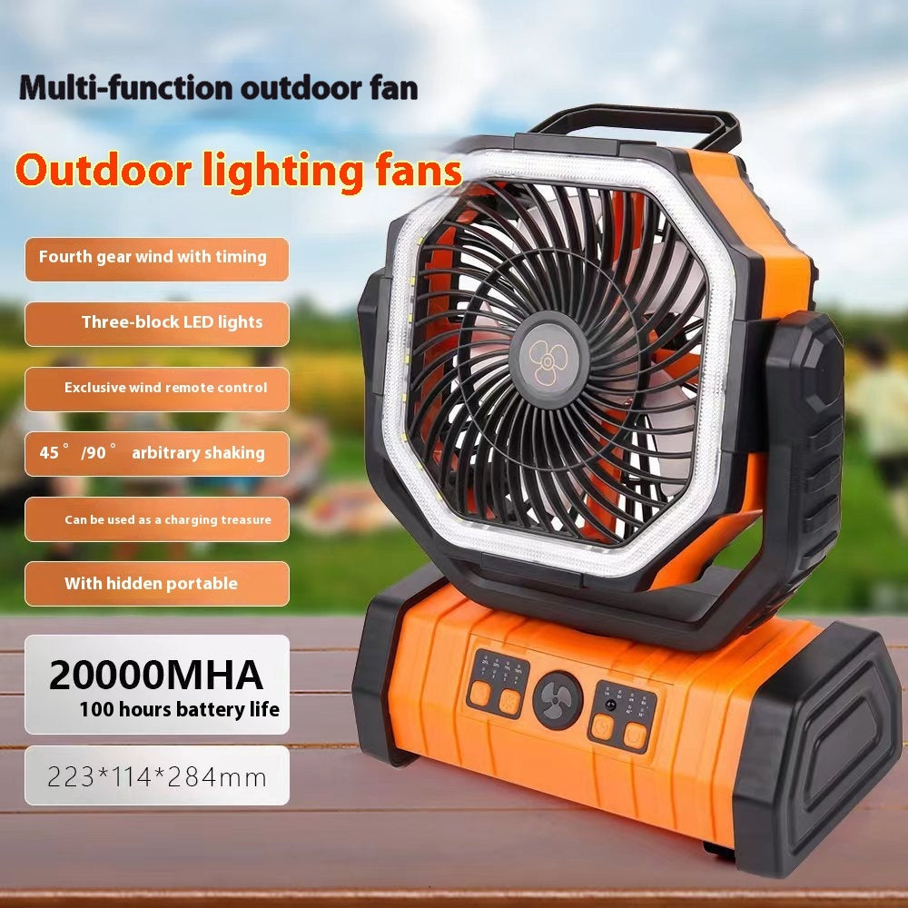 Batterie externe domestique extérieure, ventilateur de Camping à lumière LED