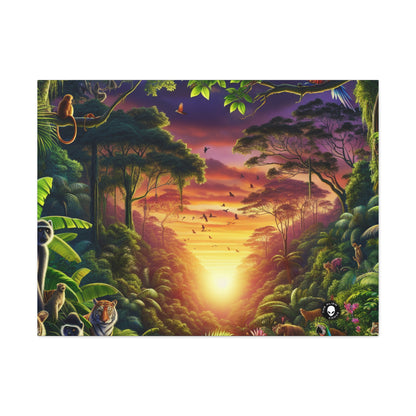 "Dusk in the Jungle: A Wild Encounter" - The Alien Canva